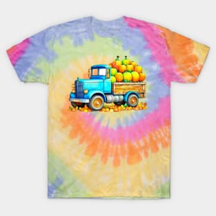 T-shirt with a picture of a full truck decorated with pumpkins for Halloween T-Shirt